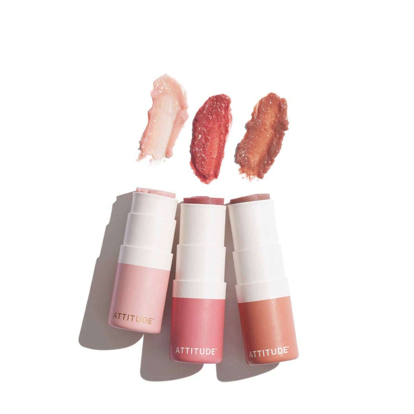 ATTITUDE Oceanly Sheer Lip Gloss Stick, EWG Verified, Titanium Dioxide-Free, Vegan Makeup & Beauty, Plastic-Free, Happy Berry, 3.4 grams