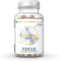 NEUBRIA Edge Focus Formula Nootropic supplements and Multivitamin, Memory Booster helps to Improve Concentration and Focus with 22 Essential Vitamins and Minerals - 60 Capsules - by Neubria