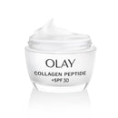Olay Collagen Peptide 24 Moisturiser 50ml, Face Cream with SPF 30 Protection + Collagen Peptide & Vitamin B3, Instantly Hydrates for 24H