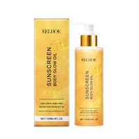 IZBEAUVO Glow Oil Sunscreen SPF 50, 120 ML Lightweight Hydration Body Sunscreen Oil, Suncream for Sensitive Skin, Ultra Light UV Protection, Water + Sweat Resistant, Not Greasy