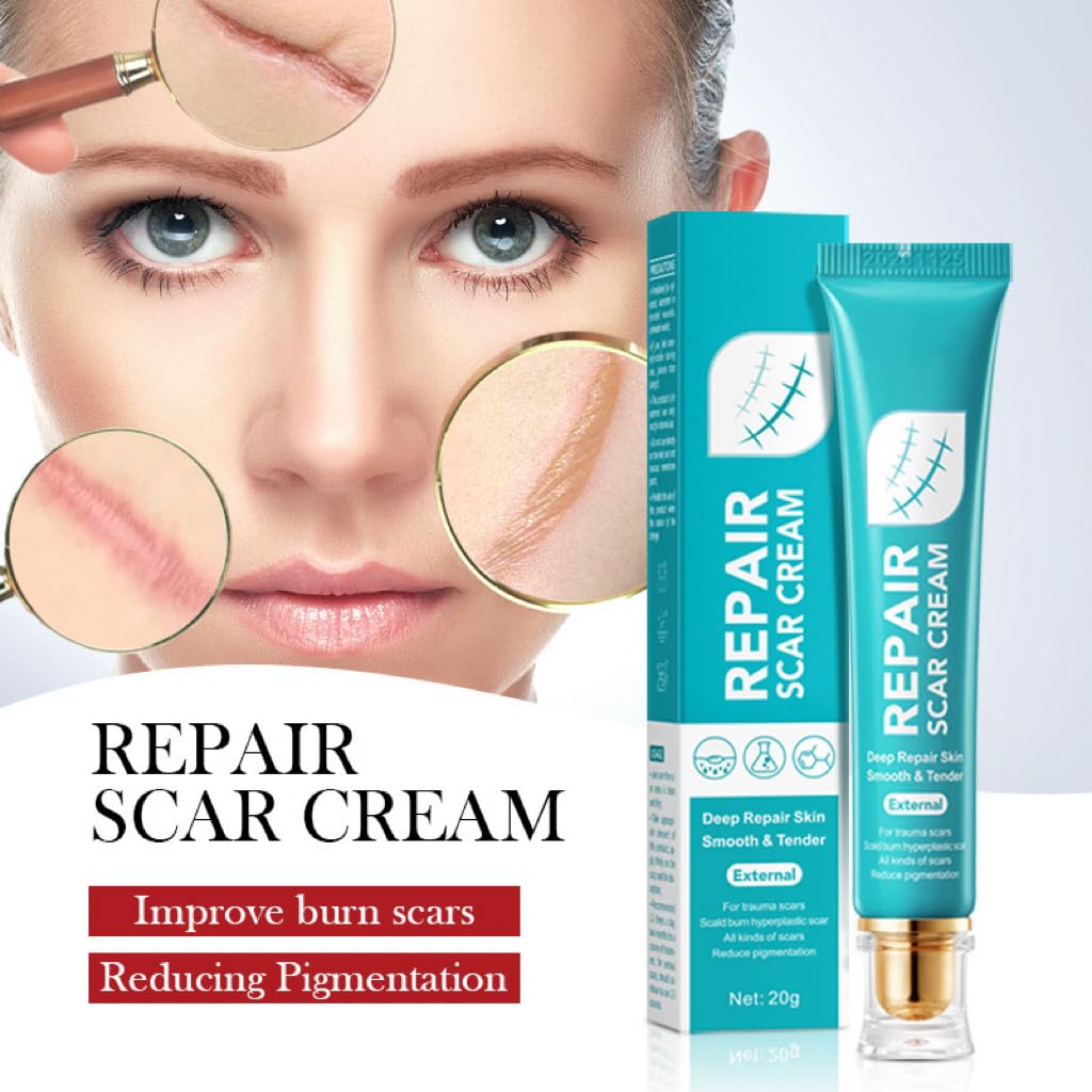 ZQUKAMZ Scar Cream Advanced Scar Gel Cream for Surgical Scars, Stretch Mark,Acne, Injury, Keloids, and More, Effective for Both Old and New Scars Professional Scar Removal Cream (Blue)