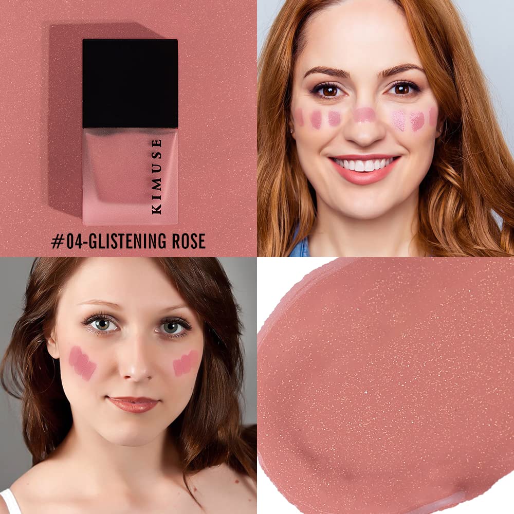 KIMUSE Cheek Gel Cream Liquid Blush Makeup, Lightweight Breathable Feel, Sheer Flush Of Color, Natural Looking,0.28 Fl Oz