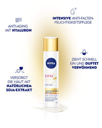 NIVEA Vital Soy Anti-Age Serum for Mature Skin (40 ml), Moisturiser with Natural Soy Extract, Firming Serum with Hyaluronic Acid