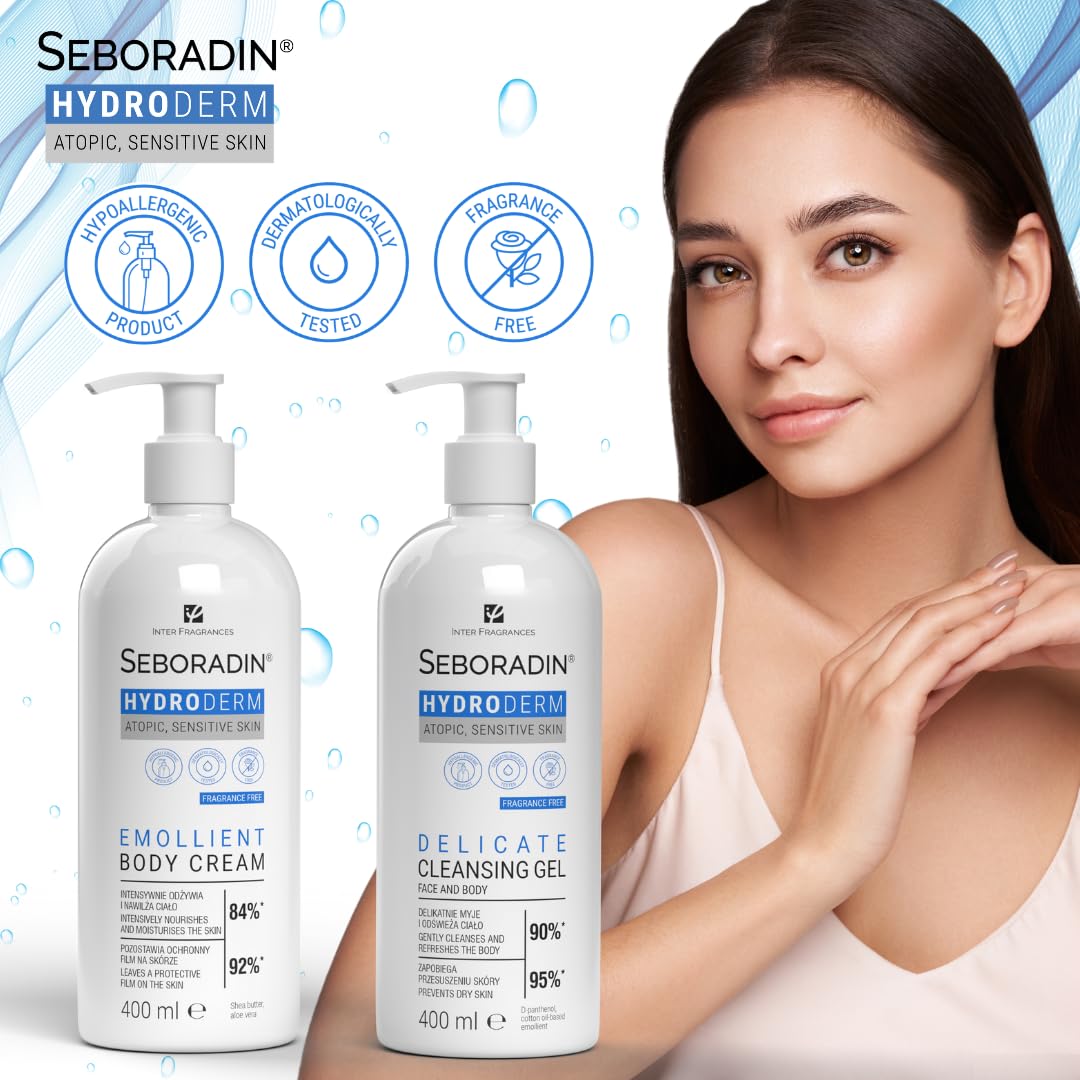 SEBORADIN Seboradin Hydroderm Body Lotion Body Cream For Sensitive Dry Atopic Skin Moisturising Lotion For Women And Men Body Care With Shea Butter And Aloe Vera 400ml