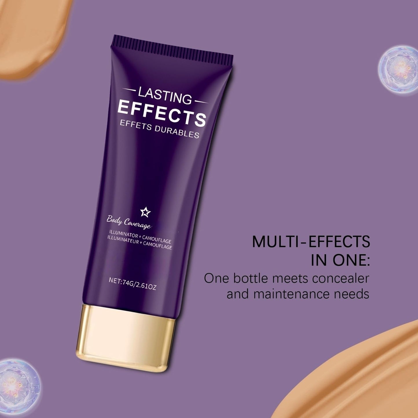 Xunzhi Body Coverage Perfecter,All over Complexion Perfecter,Tatto Cover up Makeup Body Cream,B/ody Concealer,Waterproof Leg and B/ody Makeup,Bo/dy C-amouflage and Illu-minator,Sweatproof Concealer,74g