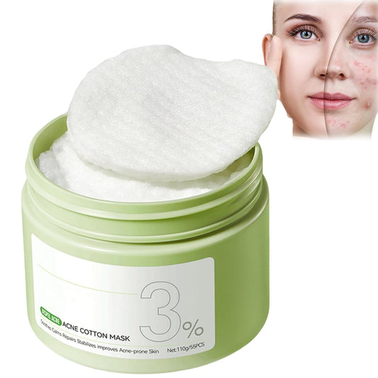 LaluluTek Face Pads - Exfoliator for Acne Prone Skin - Toner & Korean Skincare - Reduces The Growth Of Blackheads(55 pads)