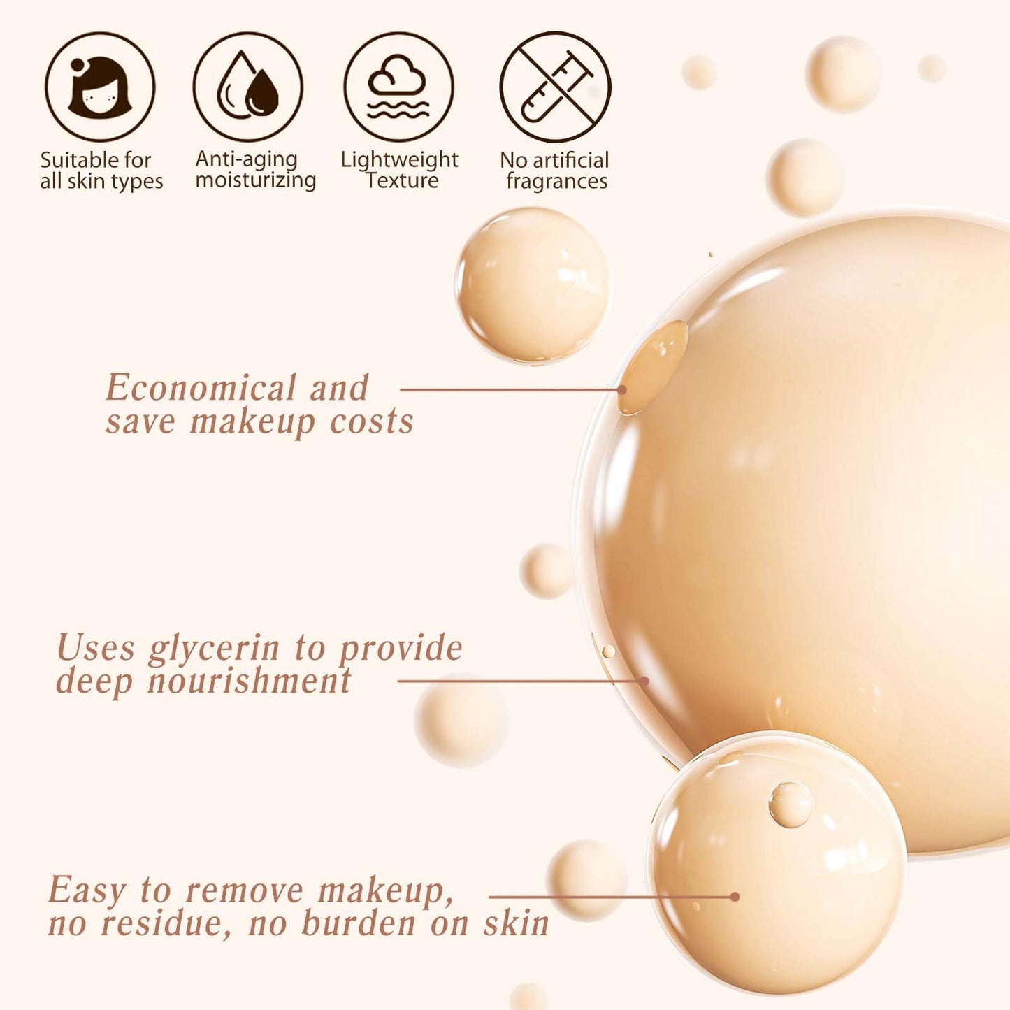NLFOX 4 in 1 Colour Changing Foundation - Colour Changing Mature Skin Foundation - SPF50 Full Coverage Moisturizing Liquid Foundation - Long Wearing & Waterproof Concealer for All Skin