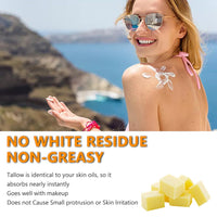 Wormeer Beef Tallow Sun Cream SPF 50+, Natural Sunscreen & Face Moisturiser, Grass Fed Tallow Sunscreen for Dry Sensitive Skin, No White Cast, Non Greasy, 100g