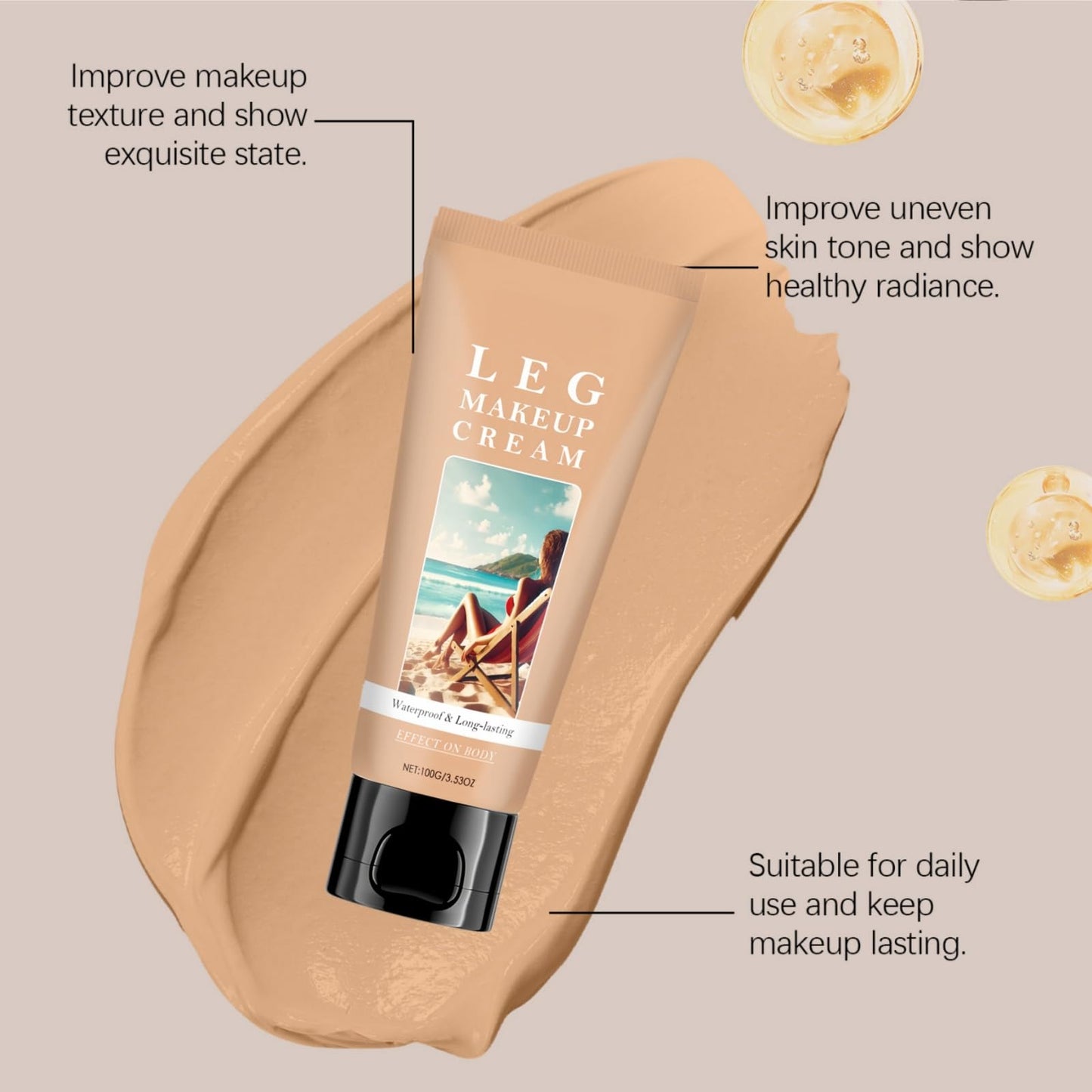 SingHao Leg Makeup Lotion,Body Full Coverage Foundation,Leg Concealer Cream,L/eg Mak/eup Waterproof No Transfer,Le/g Ve/in Cover Up Make/up,Body Scar Tat/too Cover Up Makeup,Concealer Stick,Mak/eup Conce/aler