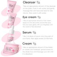 ISBEAUSOLS Sakura Skin Care Sets & Kits - Skin Care Gift Set for Teenage Girls - Facial Kits for Women Gifts - Face Care Sets Cleanser, Serum, Cream,Eye Cream,Lip Mask,Mud Mask,Sleeping Mask