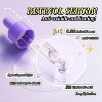 YUYUE-YY Retinol Serum, Anti Aging Retinol Serum for Face & Neck, Cream Serum for Smoothing Fine Lines and Skin Brightening, Anti Wrinkle Serum for Skin Repair, Acne, Scar, Dark Spot, Fine Line and Wrinkles