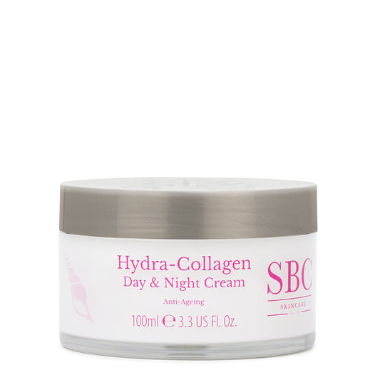 SBC Skincare's Hydra-Collagen Day & Night Cream - 100ml | Award-Winning Anti-Ageing Cream | Day And Night Moisturiser For Sensitive Skin | Mature Skin Face Moisturiser