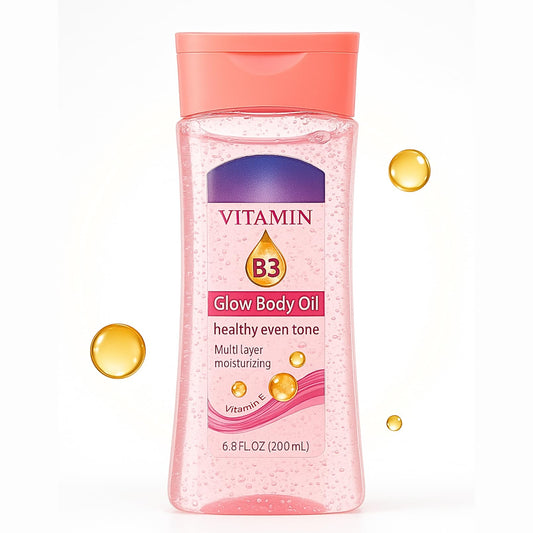 Vitamin B3 Body Oil Gel, Essential Oils for Dry Skin, Body Oil for Women & Girl, Massage Oil for Face & Body Skin Care, Daily Brightening Body Lotion Gel Hydrating, Brightening & Gua Sha
