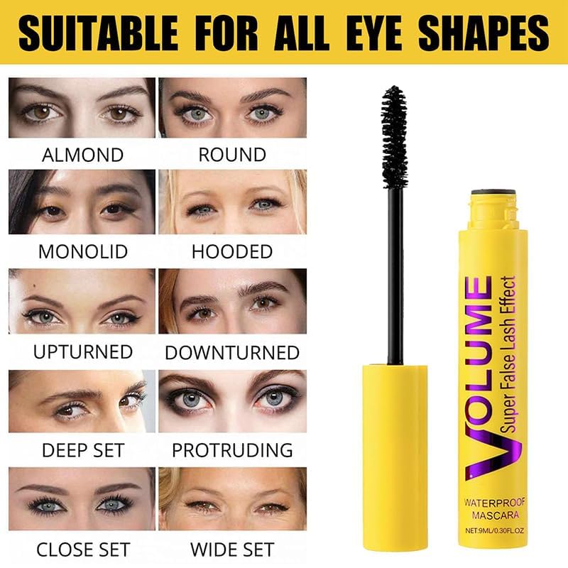 WujialingMM 2 Pcs Bubble Mascara - Colossal Bubble Mascara, Waterproof, Smudge-Proof, Clump-Proof, Volumizing Defining, Create Natural Eyelashes