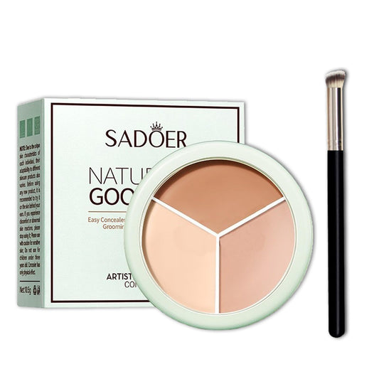FANFALUV Concealer Cream Full Coverage Palette-3 Color Concealer Make Up,Colour Corrector makeup-Texture Concealer Full Coverage for Dark Circles,Spots Marks-Waterproof Long Lasting Redness Corrector