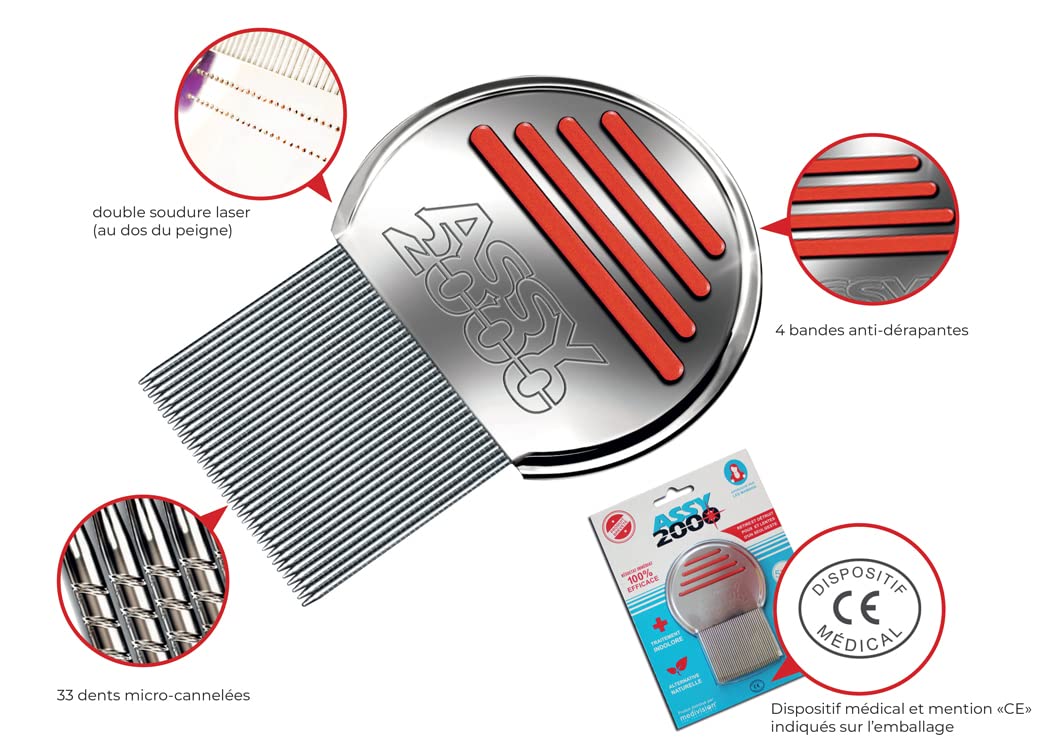 ASSY 2000 Peigne à Poux Métal (assorted colors )