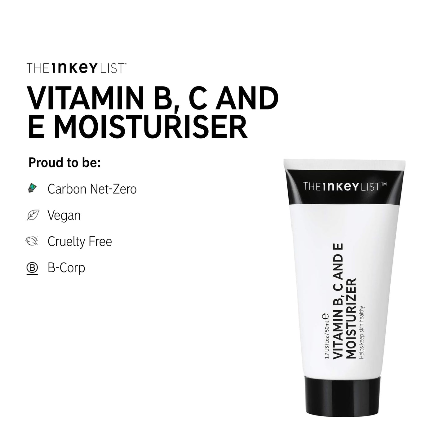 The INKEY List Vitamin B, C and E Lightweight Daily Face Moisturiser to Keep Skin Healthy 50ml