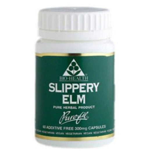 Bio-health Bio-Health Slippery Elm Pure Powdered Bark Food Supplement Capsules for General Health, Soothing and Nutitious 60 Pack