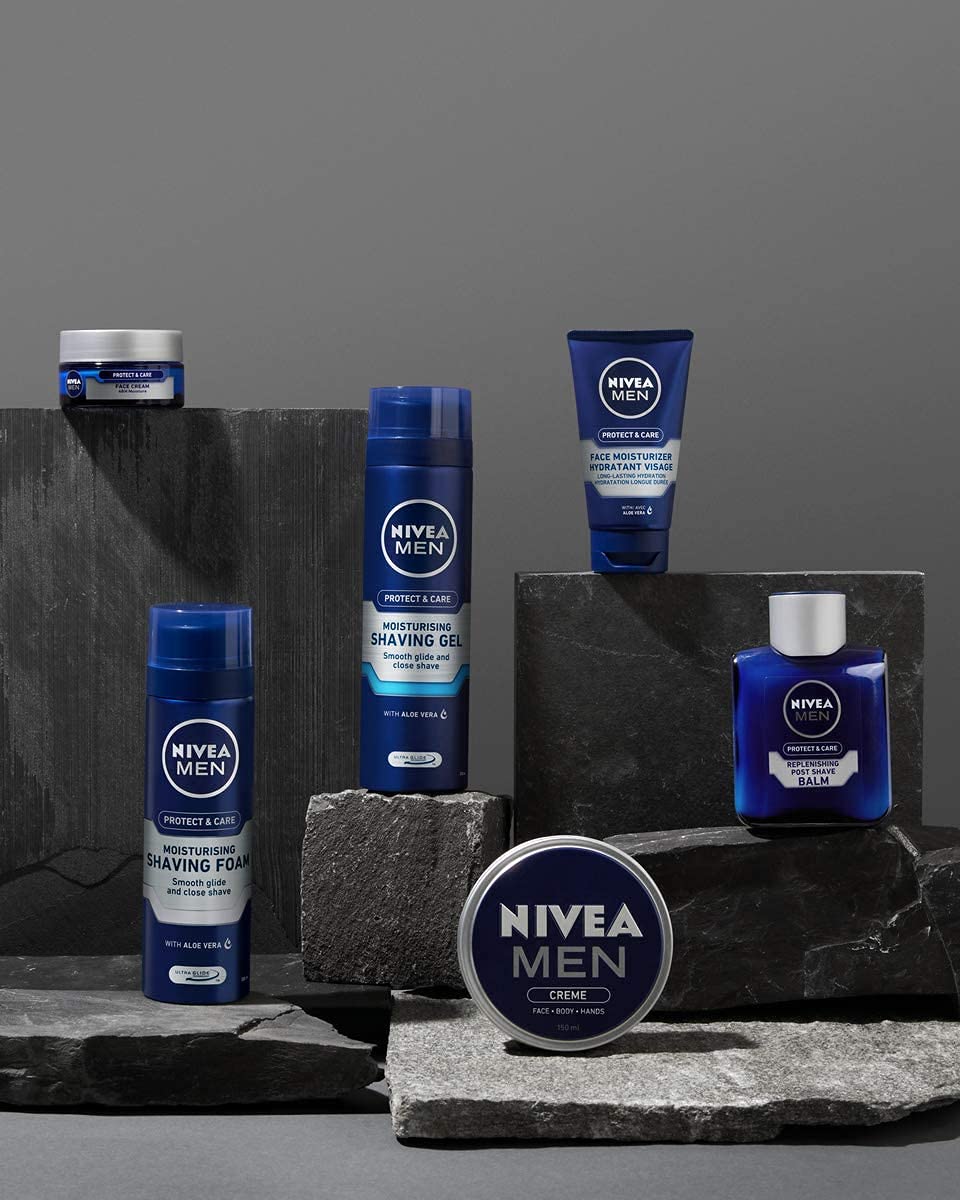 NIVEA MEN Intensive Moisturising Face Cream Protect & Care Pack of 3 (3 x 50 ml), Face Moisturiser for Dry Skin, Moisturiser for Men with Aloe Vera & Vitamin E, Mens Moisturiser