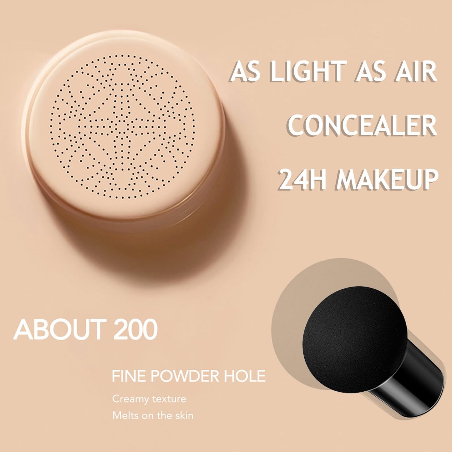 NatrLuxe Mushroom Head Air Cushion CC Cream - Moisturizing Full Coverage Foundation & Brightening Pigment BB Cream Matte Foundation Set - Gift For Women