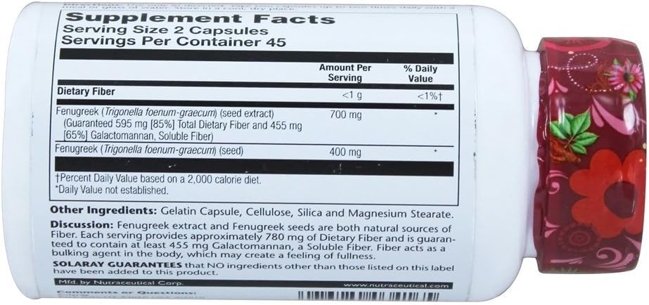 Fenugreek Extract 65 Galactomannon, Soluble Fiber 350 MG (90 Capsules)