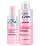 L'Oréal Paris Elvive Glycolic Gloss Glycolic Acid Hair Set with Leave-In Serum for Porous and Dull Hair Intense and Long-Lasting Shine 150ml + 5-Minute Lamination Treatment 200ml - 2 Bottles