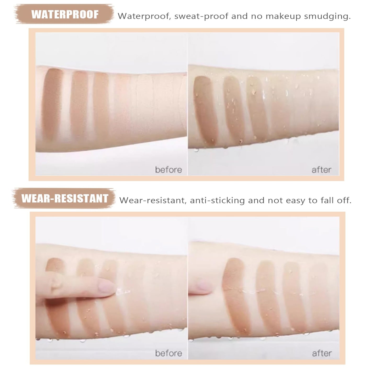 Shengqialun Tattoo Cover Up Makeup, Waterproof Tattoo Cover Up 2pcs, Scar Concealer Waterproof, Body Makeup for Scars Birthmarks, Long-Lasting Smudge-Proof, Portable Concealer Kit (Light & Dark)