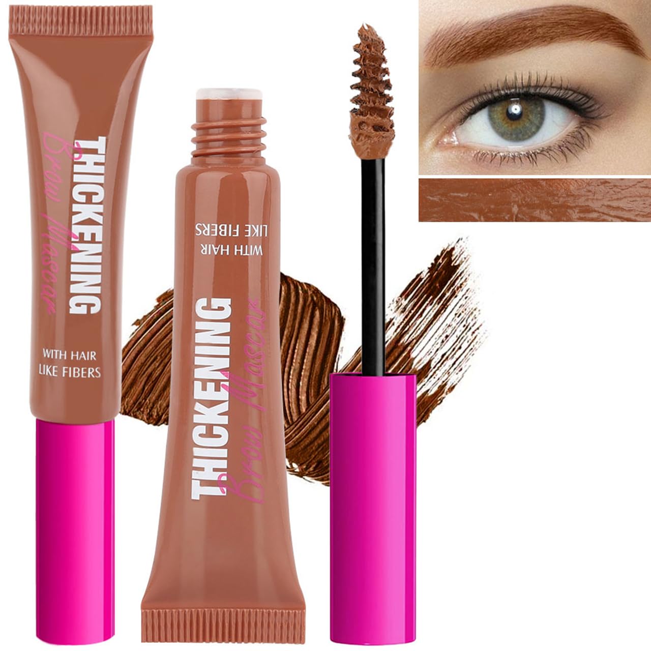 FPNNZ Eyebrow Gel, Brow Gel with Waterproof Formula Long-Wear, Volumizing, Buildable, Creamy Gel Formula for Brow Colour and Structure Non-Sticky, Smudge-Proof Instant Brow Styler (03#Auburn)