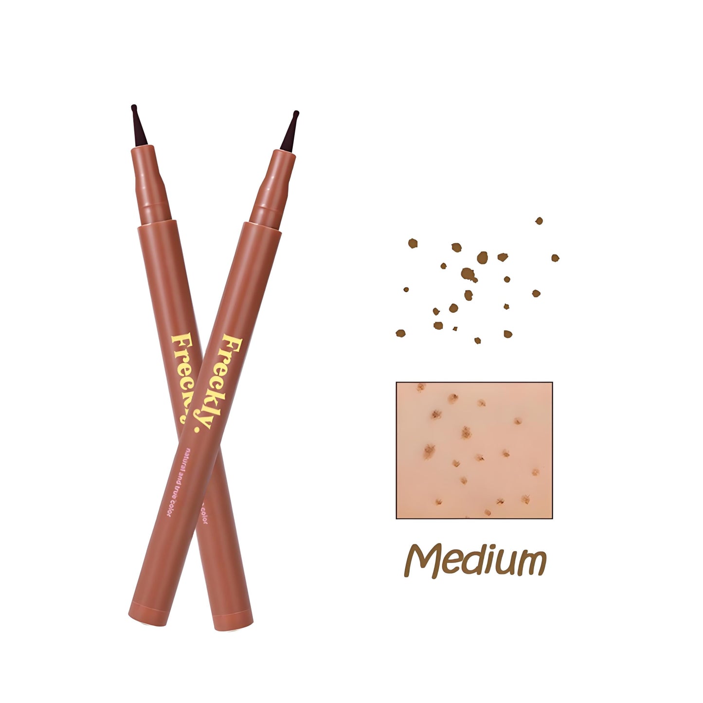 Felt Tip Freckle Stamp, Effortless, Natural-Looking Freckle Tint. Quick-Drying, Waterproof, Long-Lasting Pen. Skin-Friendly Makeup for Faux Freckles(#Medium)