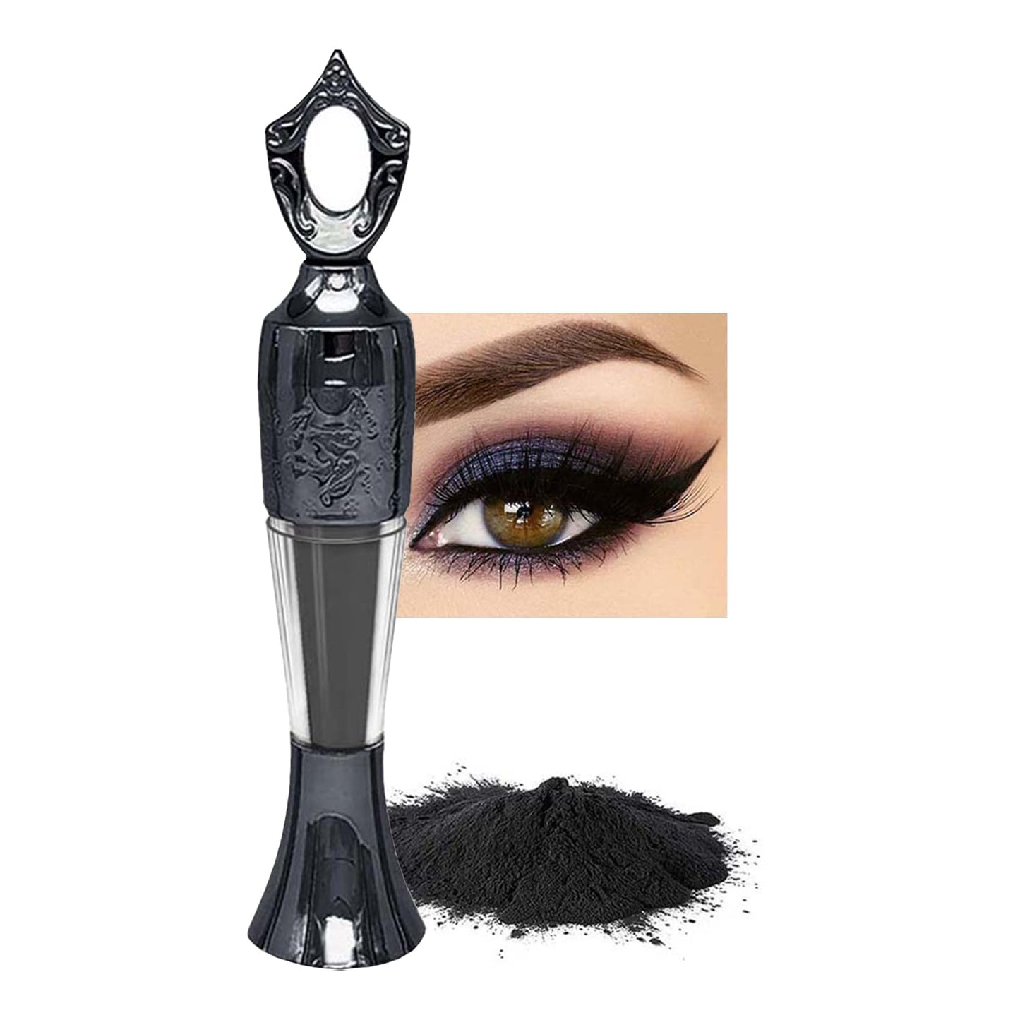 Shefave Kohl Powder Eyeliner, Kohl Eyeliner Black - Handmade Smudge Proof Eyeliner, Natural Black Eyeliner Cream Powder, Waterproof Eyeliner For Eye Make-Up - Intense Color & Definition, Long-Wearing