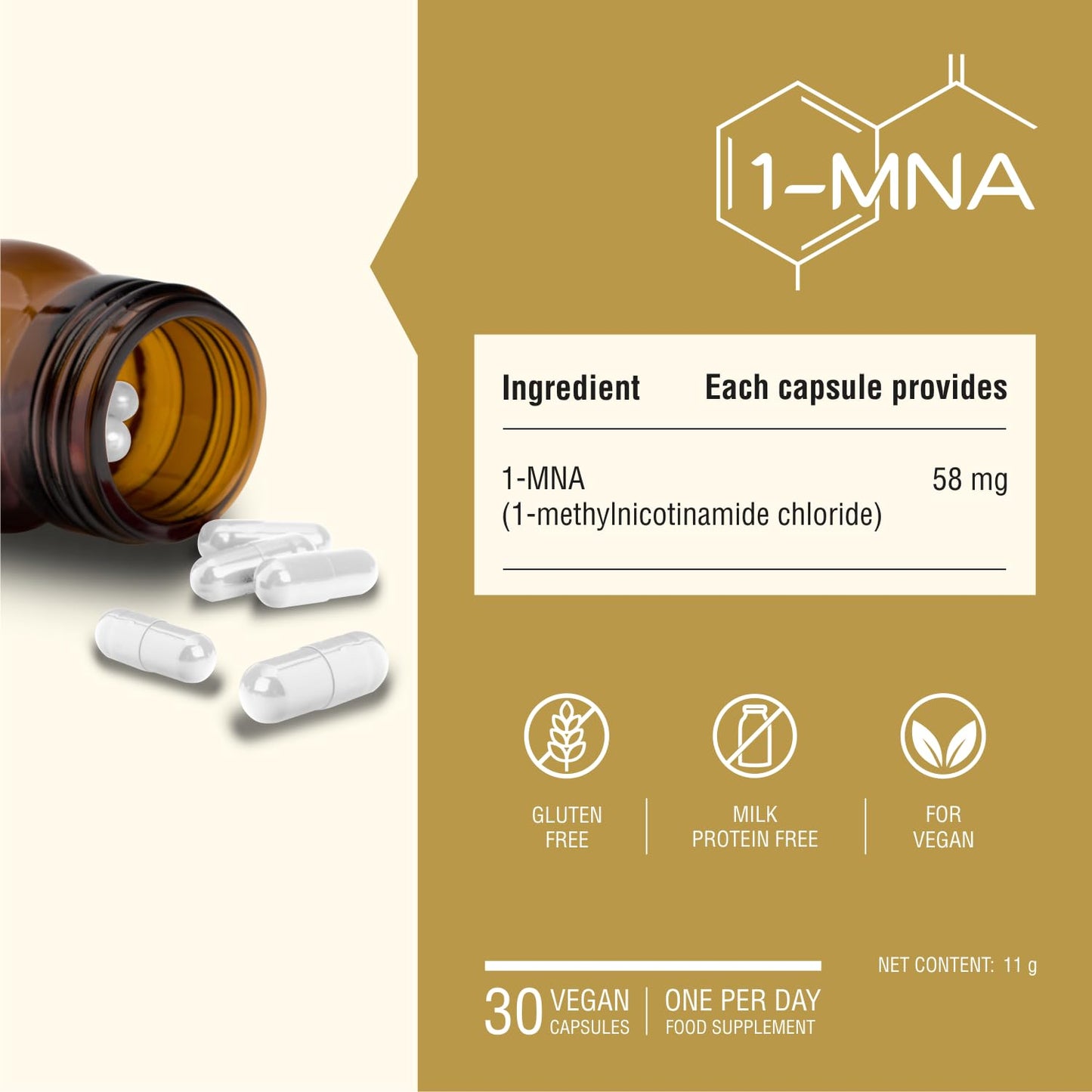 Endotelio 1-MNA PRO, Anti Aging, Optimizing NAD+, Double Dose for Faster Effects, Biohacking Supplement, Support for Cellular Health, Scientifically Formulated, 30 Easy Swallow Caps
