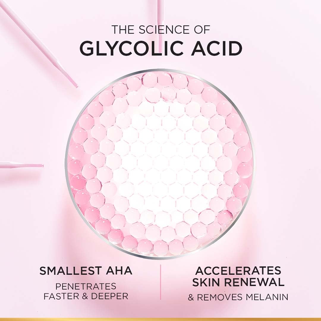 L'Oréal Paris Glycolic Bright Day Cream with SPF 17, 15ml |Skin Brightening Cream with Glycolic Acid that Visbily Minimizes Spots & Reveals Even Toned Skin