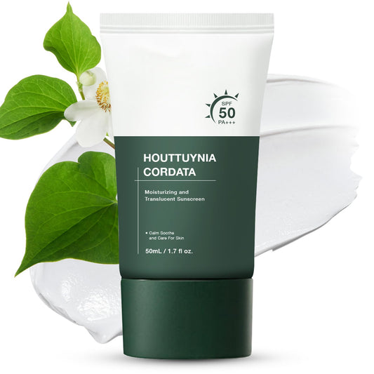 Heartleaf Silky Moisture Sun Cream Spf 50 Pa++++, Sunscreen Spf 50 Face Moisturiser For Sensitive Skin – Hydrating & Non-Greasy Face & Body Sunscreen, Korean Skincare, Low White Cast