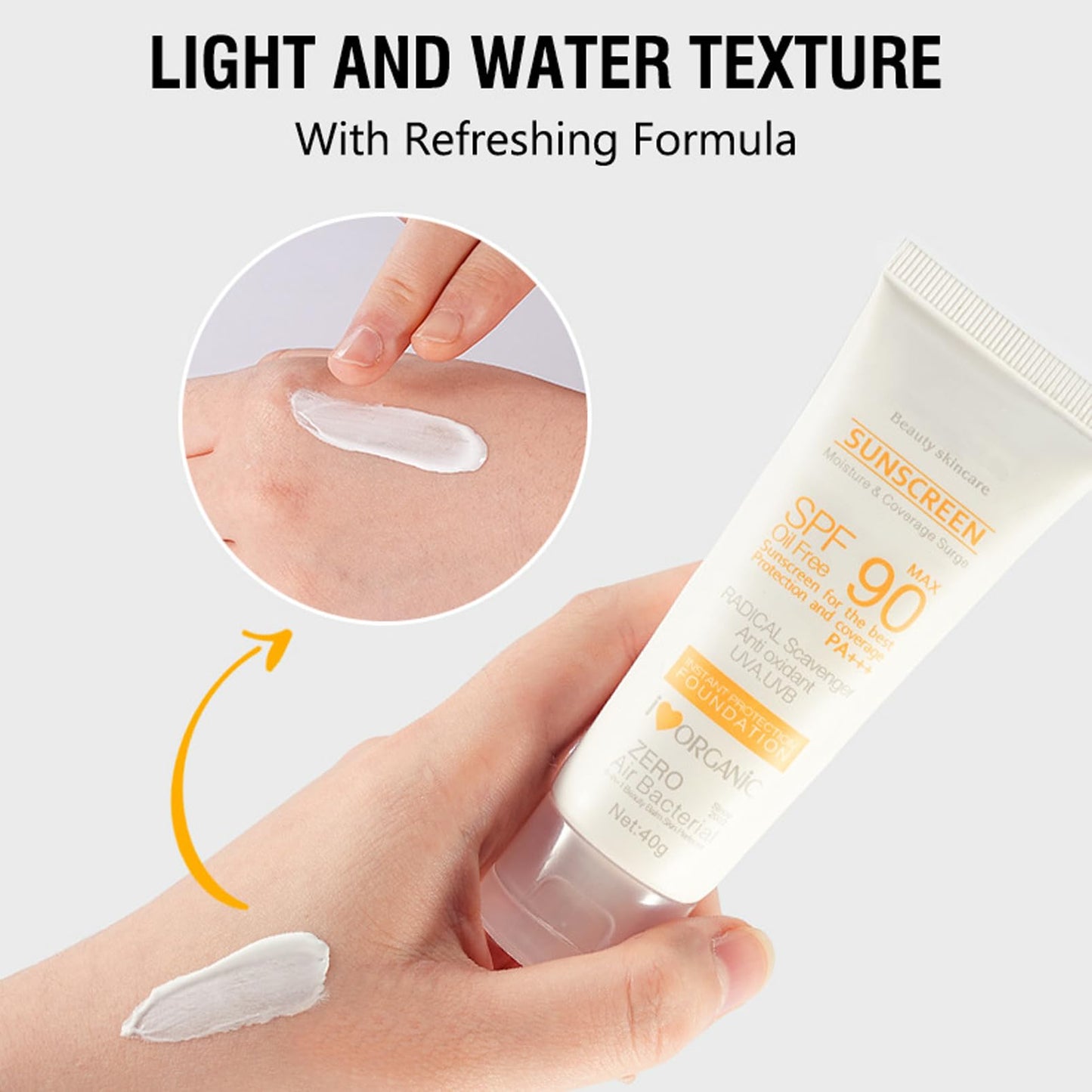 KAYZON SPF 90+ Sun Cream, SPF 90+ UVA/UVB Protection Sunscreen, Ultra-Light Invisible Suncream Factor 90 PA+++, Highly Water & Sweat Resistant Sun Lotion Korean Skincare - Refrenshing, Non-Greasy