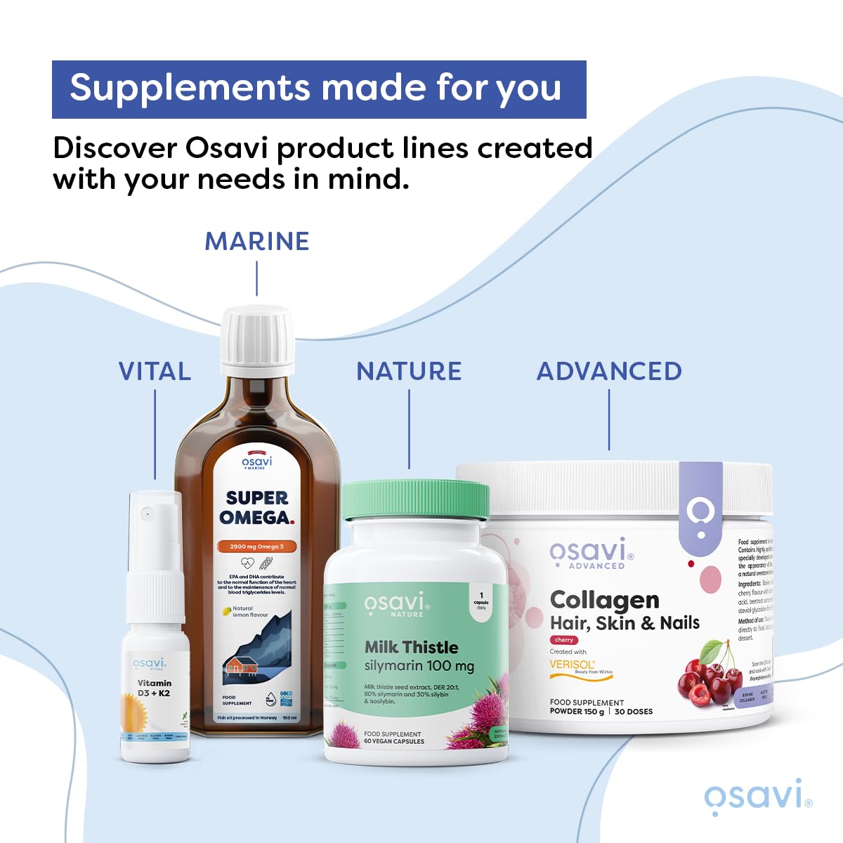 OSAVI Osavi Vitamin D3 + K2, 2000 IU + 100 μg – 120 Softgels | Supports Bone, Teeth & Immune Health | with Quali®–D & K2VITAL® for High Absorption | MCT Oil–Based Formula
