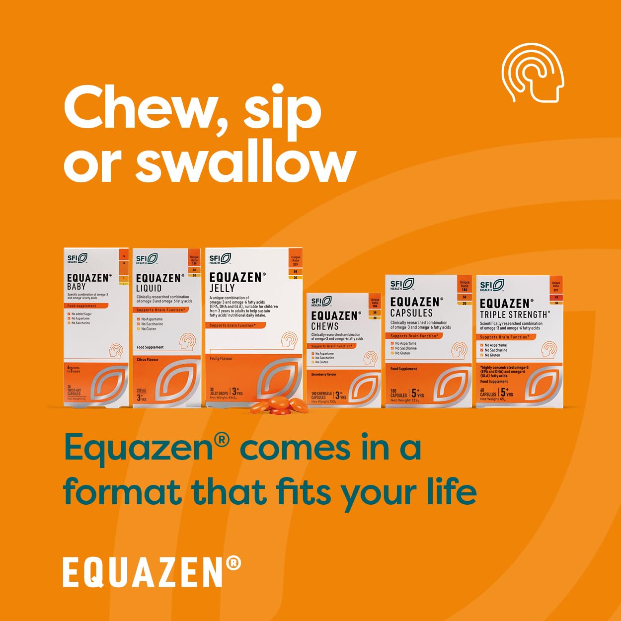 Equazen® Omega 3 & 6 Chews for Kids, Brain & Cognitive Support, DHA, EPA & GLA, Clinically Researched 9:3:1 Formula, Strawberry Flavour, Halal Certified, Age 3+, 360 Pack