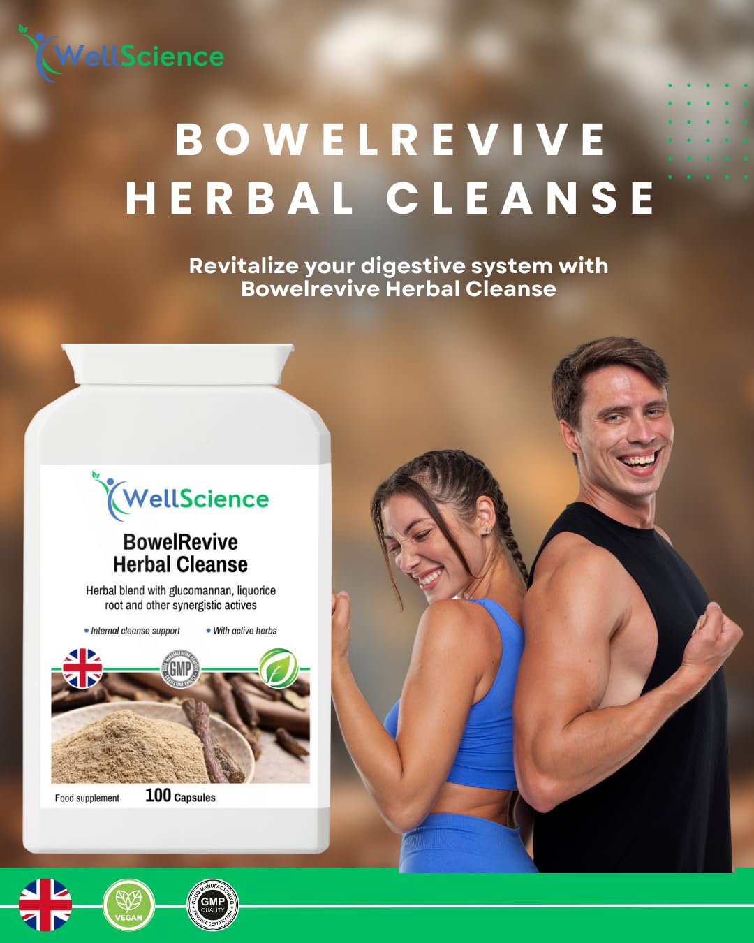 WellScience BowelRevive Herbal Cleanse - Supports Digestive Health, Enhances Regularity, Detoxifies & Boosts Colon Health