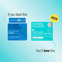 Super Facialist Vegan Collagen overnight Resync Night Cream- Nourishing Night Time, Firming, Smoothing & Plumping, Gentle Face Care, Vegan Marine-based Biopolymer, Copper, Collagen, 50ml