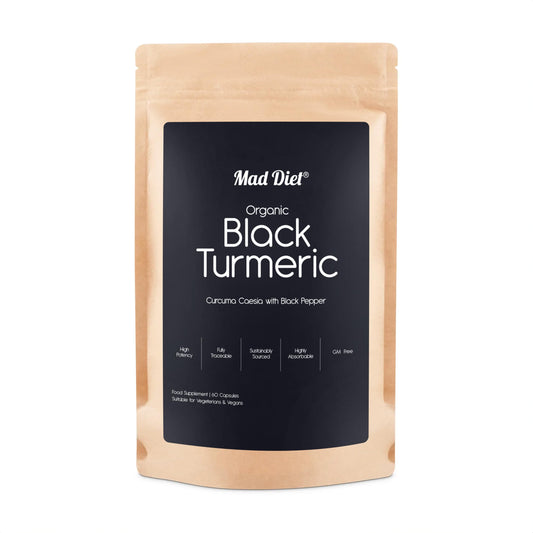 Mad Diet Organic Black Turmeric – 60 Capsules – Powerful Antioxidant & Anti-Inflammatory Support – Promotes Joint Health & Digestive Wellness
