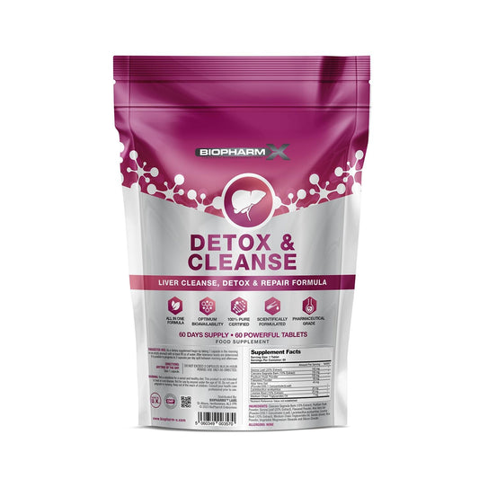 Liver Detox, Cleanse & Repair (60 Tablets) 100% Herbal & Natural Ingredients - Manufactured in The UK by BioPharmX