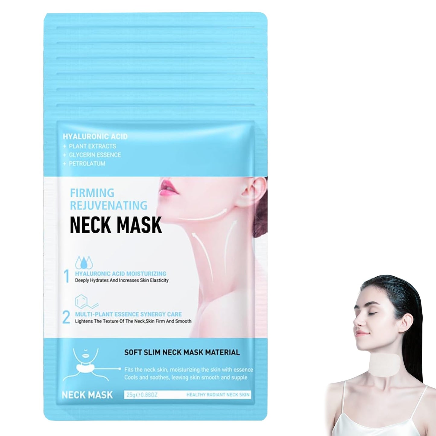 Bavooty Firming Rejuvenating Neck Mask,Neck Tightening &Wrinkle Patches,Moisturizing Mask,Revitalizes and Improves Skin Elasticity for Tired Skin,7pcs