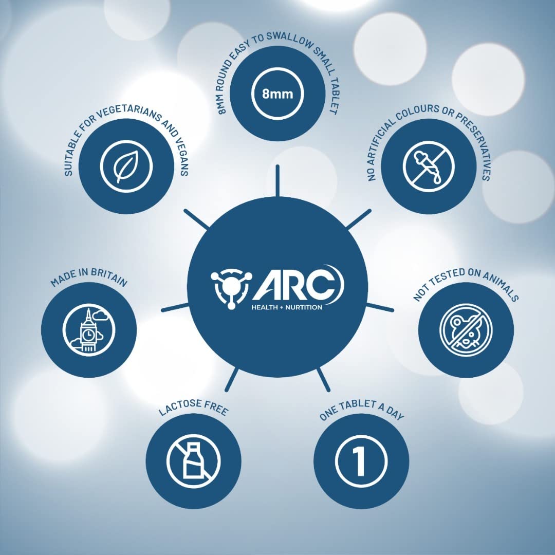 ARC) HEALTH+NUTRITION WWW.ARCHEALTHNUTRITION.CO.UK Vitamin B12 1000mcg - 400 Tablets - Melts on Tongue - Sugar Free Tropical Berry Flavour Chewable - Methylcobalamin Supplements - Made in UK