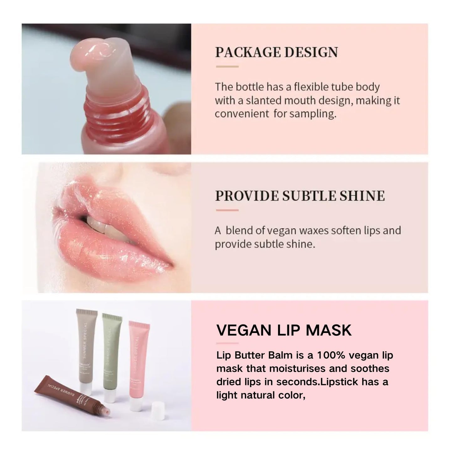 Summer Special Lip Butter Balm,Hydrating & Nourishing Lip Gloss,Conditioning Lip Mask and Lip Balm for Instant Moisture,Non-Greasy Soothes Dry Lip Care Oil,Lightweight Summer SPF Lip Balm (2pcs)