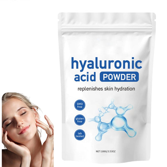 Fankayi Acid Hyaluronic Powder,Water Soluble Hydrating Ingredient for Skin Moisture,Water-Soluble Firming Facial Serums Cosmetics,Micro Ingredients Hyaluronic Acid Powder, Skin Moisturising Support