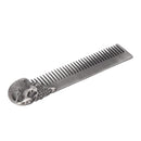 Skull Beard Comb Pocket Beard Comb Zinc Alloy Skull Pattern Hair Styling Mustache Sha Oil Hair Comb Silver (Silver)