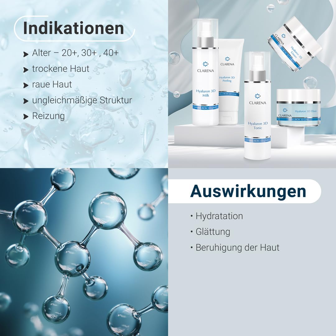 Clarena Hyaluron 3D Face Peeling wwith Hyaluronic Acid 100ml