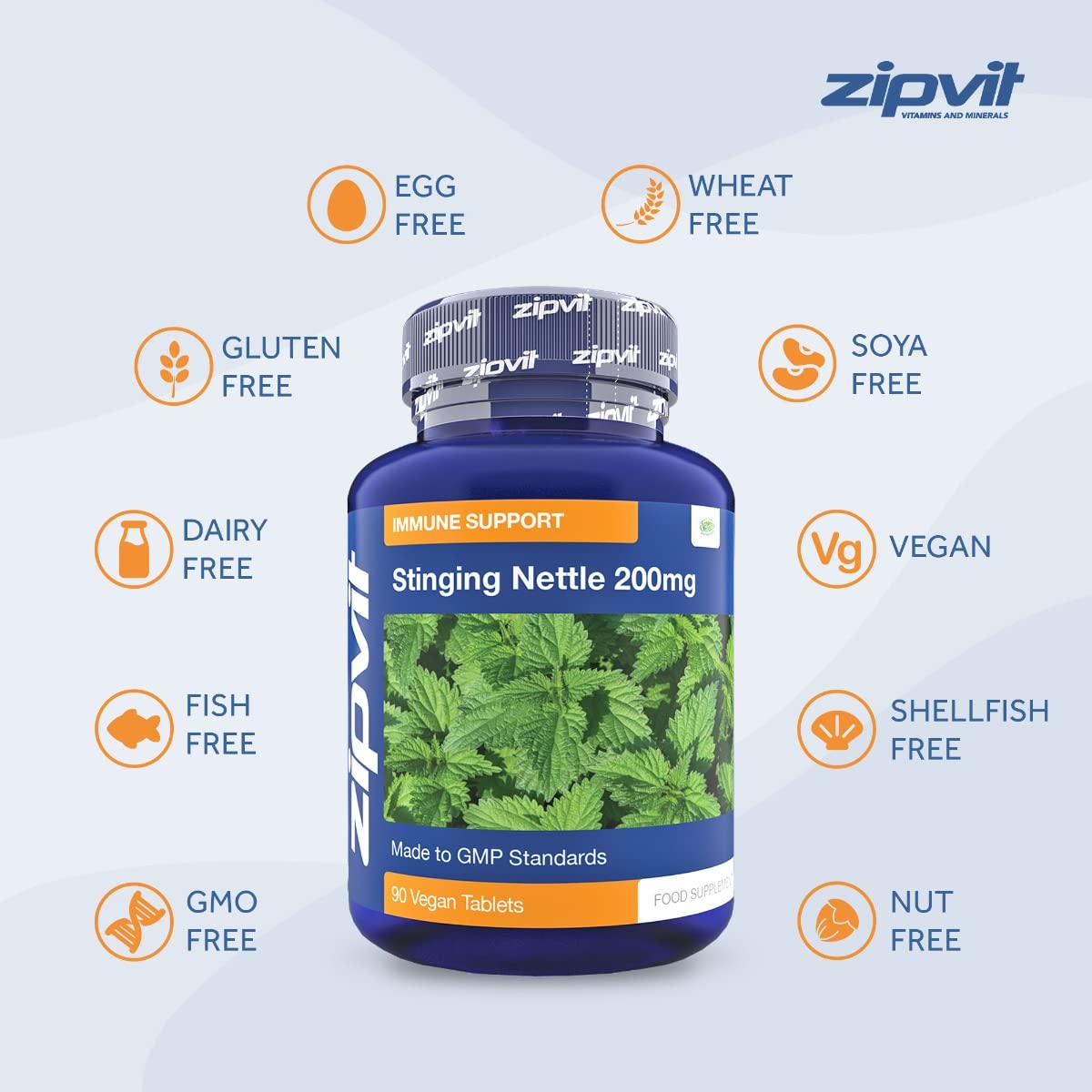 Stinging Nettle 200mg, 90 Vegetarian Tablets. Potent Antioxidant.