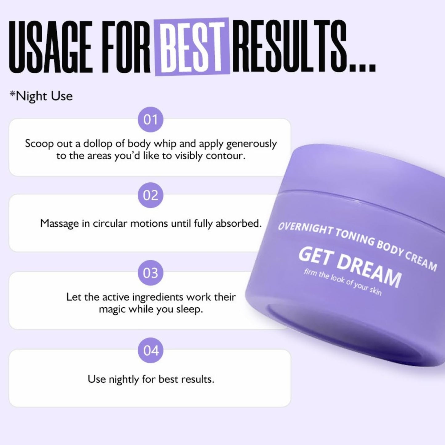 ISBEAUSOLS Overnight Toning Whip - Skin Tightening Cream For Face & Body - Firming Cream for Loose Skin - Overnight Toning Whip Body Lotion - Skin Firming Body Cream For Women - Skin Elasticity