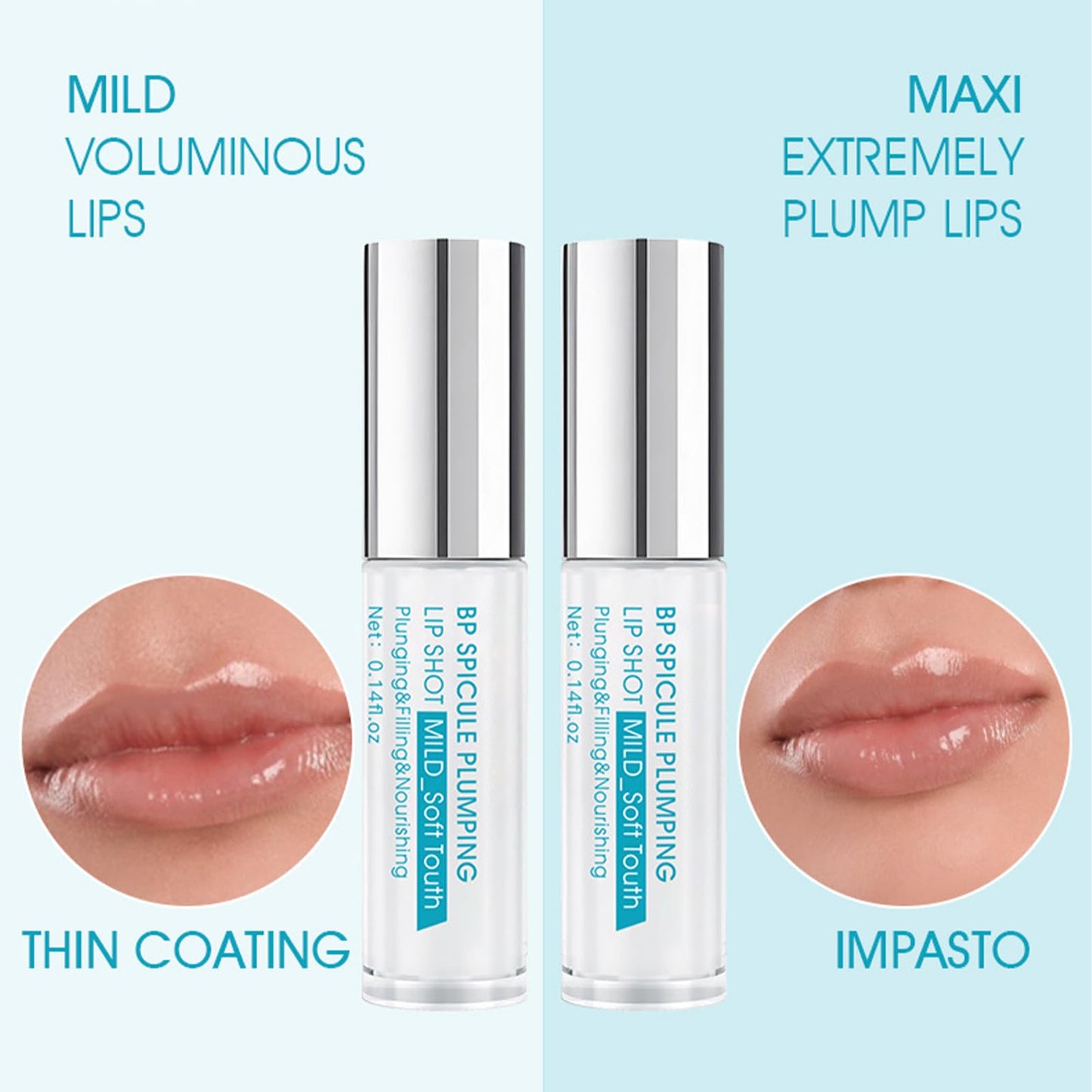 Lip Plumper Lip Oil, Bp Spicule Plumping Lip Gloss, Clear Plumpify Lip Serum β Shea Butter + Peptide + Hyaluronic Acid For Hydration, Softening, Fuller Lips, Smooth & Plump