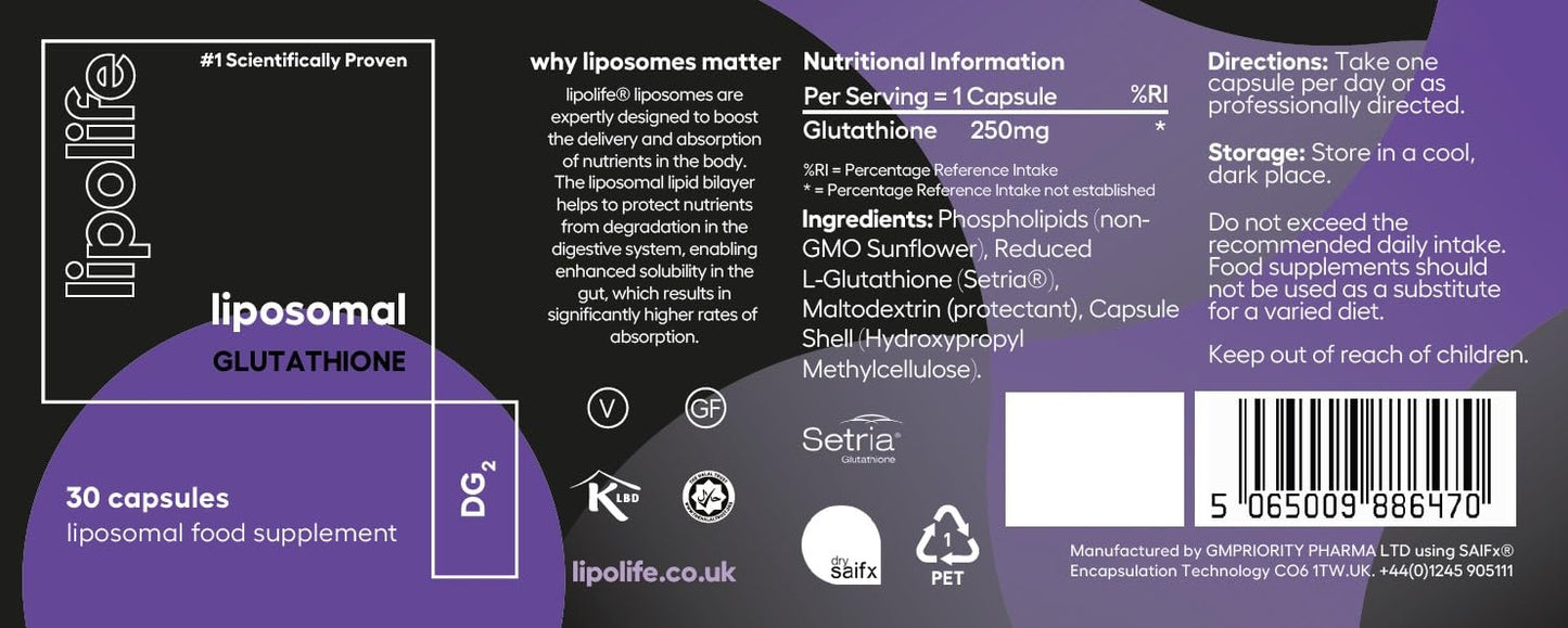 Lipolife Liposomal Glutathione Setria Capsules - lipolife (30 Capsules)